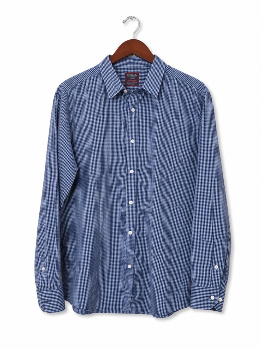 UNTUCKit Button Down Shirt XXL Blue Check Long Sleeve Untucked Fit Casual